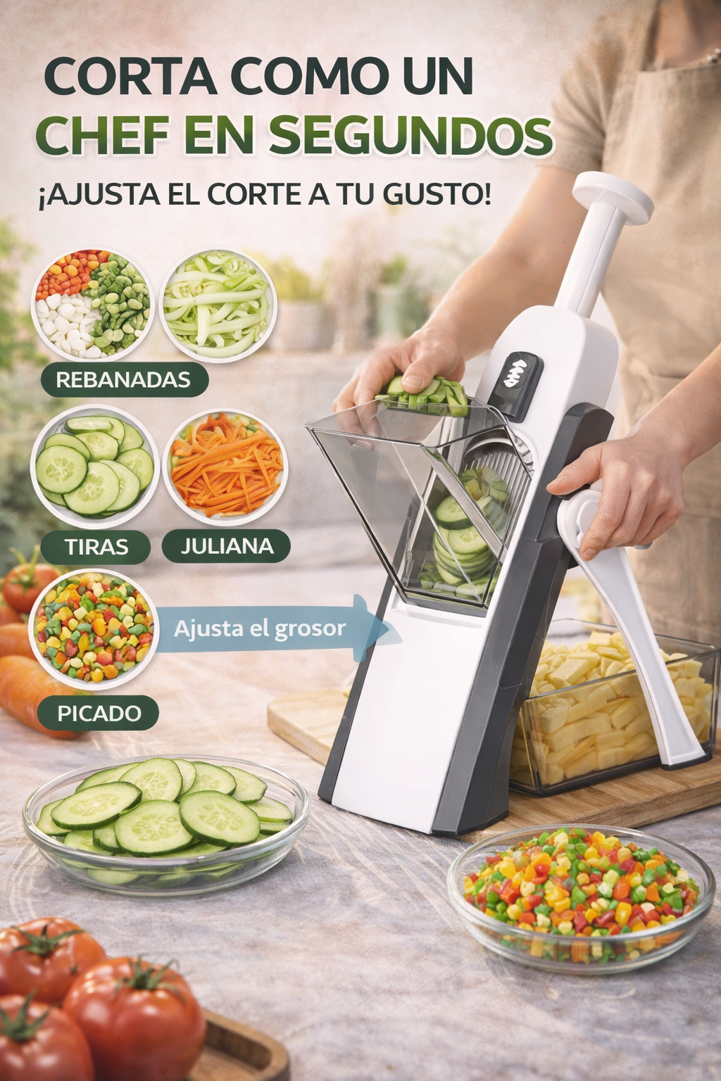 Picador Mandolina - Rebana fácil y rápido